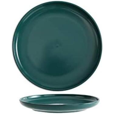 Imagem de Estilo Criativo Nórdico Steak Jantar Prato De Cerâmica Utensílios De Mesa Ocidentais Prato Doméstico Prato De Sobremesa Prato De Café Da Manhã Salada Prato De Pizza,Verde Escuro,10 Polegadas,YUYAN