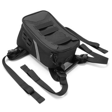 Imagem de Luocute Bolsa de Tanque para Motocicletas, Bolsa de Viagem à Prova de Chuva Com Alças Ajustáveis ​​e Capa de Chuva, Bolsas de Tanque Powersports Armazenamento Expansível 5L Ajuste (31,5 * 17 * 17)