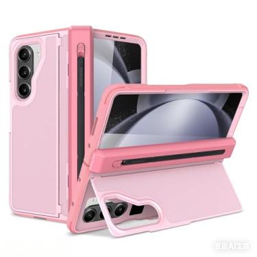 Imagem de Miimall Capa para Samsung Galaxy Z Fold 5 com caneta S incluída e dobradiça com ranhura para caneta, suporte invisível e protetor de tela de privacidade, capa rígida à prova de choque Z Fold 5 anti