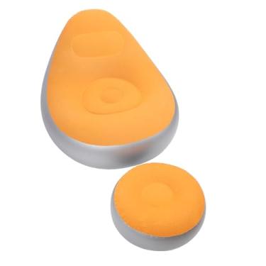 Imagem de aqxreight Espreguiçadeira Inflável Dobrável, sofá Inflável Portátil Com Apoio para Os Pés para áreas Internas e Externas, Varanda, Quintal, Acampamento, Piquenique, Cadeira Vermelha, Segura, Uso