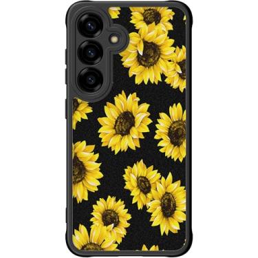 Imagem de DEENAKIN Capa fofa para Samsung Galaxy S25 Plus, capa rígida floral estética, compatível com Magsafe, capa protetora de telefone fina retrô moderna e exclusiva para mulheres e meninas, girassóis