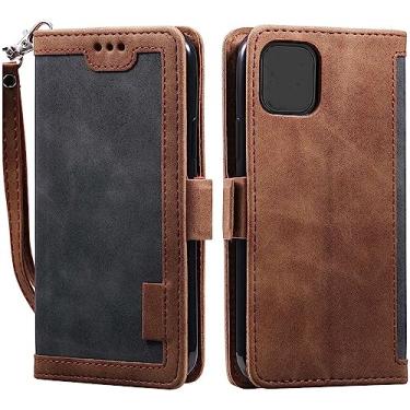 Imagem de MURVE Capa para iPhone 14/14 Plus/14 Pro/14 Pro Max, capa tipo carteira, capas de telemóvel magnéticas de couro durável, com alça de pulso com bolsa de cartão, proteção à prova de choque (cor: