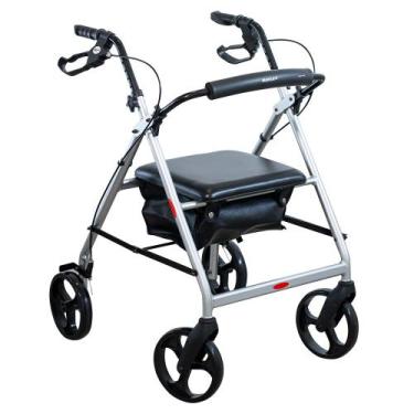 Imagem de Andador de Alumínio com 4 Rodas, Assento e Cesta Mercur