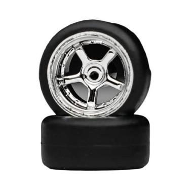 Imagem de Rodas De Carro Em Miniatura 1/64 Com Revestimento Eletroplástico Prata