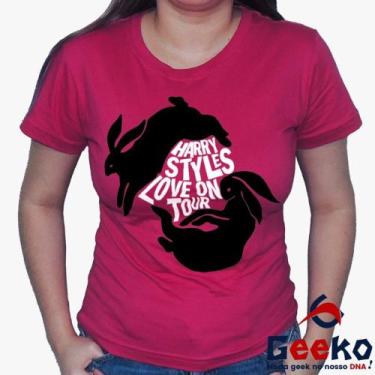 Imagem de Baby Look Harry Styles 100% Algodão - Love On Tour - Pop - Geeko, Rosa