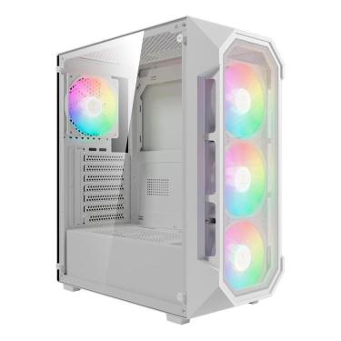 Imagem de Gabinete Gamer Gamdias Aura GC1 Elite, Mid Tower, ATX Kit Cooler Fan, - AURA GC1 ELITE WH-Unissex
