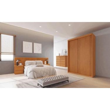 Imagem de Guarda Roupa Solteiro Ripado 2 Portas 3 Gavetas - Pietro - Móveis Bett