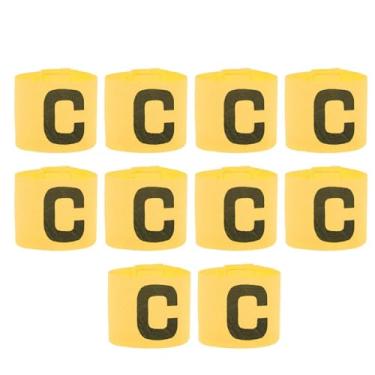 Imagem de Aoresac Amarelo Rosa C Palavra Brassard Braçadeira Elástica para Jogo de Futebol Adequado para Adultos e Crianças Destacando Identidade do Cabeçalho (Amarela)