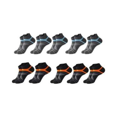 Imagem de Meias De Algodão Casuais Para Verão Masculinas, Respirável, 5 Pares, T