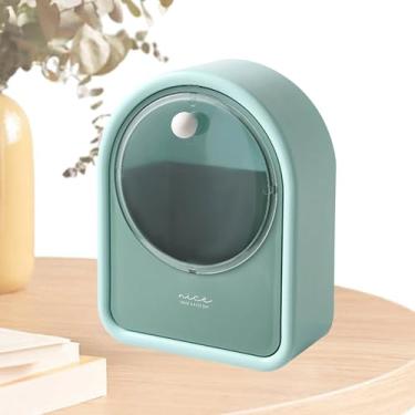 Imagem de Caixa organizadora de maquiagem, estojo transparente para cotonete - Caixa de armazenamento transparente à prova d'água para,Estojo portátil para cotonete, caixa de maquiagem montada na parede para b