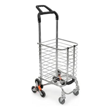 Imagem de Carrinho de compras dobrável 360° em aço inoxidável