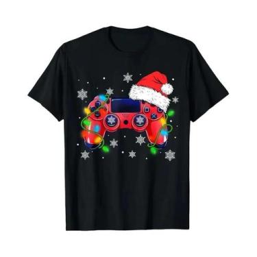 Imagem de Camiseta Feminina De Verão Estilo Papai Noel Gola Redonda Manga Curta 