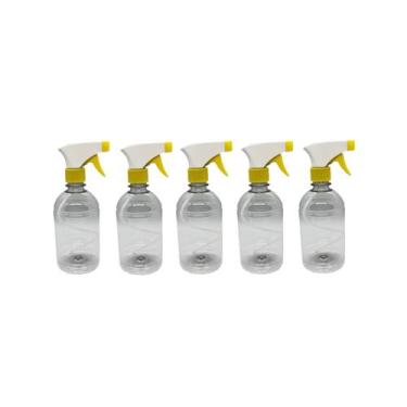 Imagem de Kit 5 Frasco Pulverizador / Borrifador 500ml - AMARELO E BRANCO - RONA