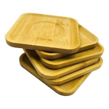 Imagem de Porta Copos Descanso Quadrado De Bambu - Caetano Store