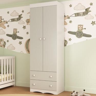 Imagem de Guarda-roupa Infantil 62cm 2 Portas E 2 Gavetas Realeza Multimóveis Mp4451 Branco/off White Branco/off White