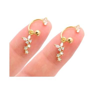 Imagem de Brincos Femininos De Aço Inoxidável Com Pingente De Coração E Cruz, Ar