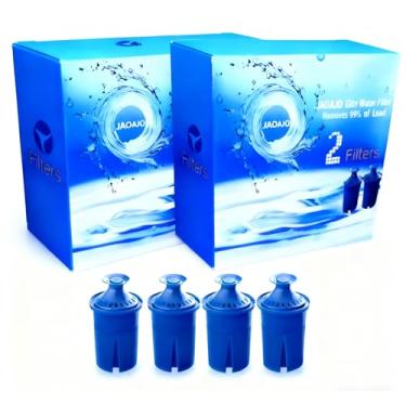 Imagem de Filtro de água Elite com duração de 6 meses - filtro Elite de longa duração, substituição para filtro e dispensadores de água Brita Pitcher, etc., livre de BPA (4 unidades (azul))