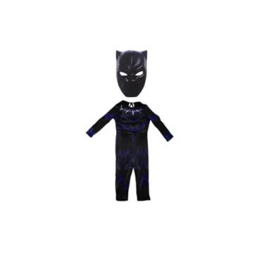 Imagem de Fantasia Pantera Negra Longo Com Máscara 3d E Enchimento - Bililika, P