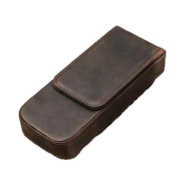 Imagem de Estojo De Couro Genuíno De Luxo Com 3 Compartimentos E Bandeja Removív