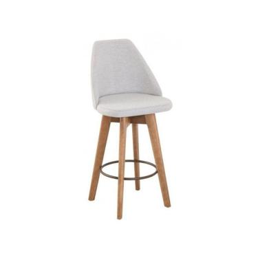 Imagem de Kit 4 Banquetas Maya Gourmet Giratória-altura 62 Cm Do Chão Até O Assento-tecido Linho