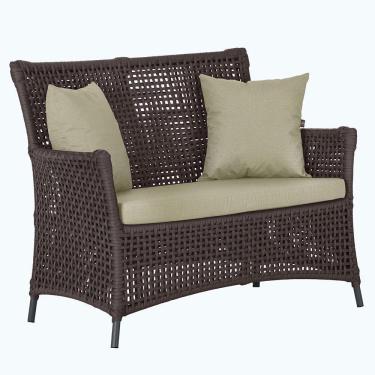 Imagem de 1 Sofá área Externa Igapó Alumínio Preta Corda Náutica E7 Marrom