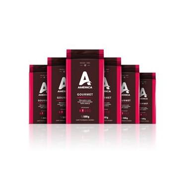 Imagem de Café Torrado Moído Vácuo América Gourmet - 6 Pacotes De 500g