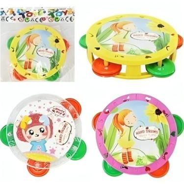 Imagem de Pandeiro Infantil Pandeirola Colorido Para Criança Percussão Musical em ABS Instrumento