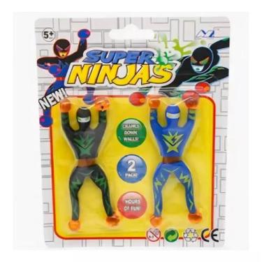 Imagem de Brinquedo Kit 2 Bonecos Super Ninjas Diversão Infantil Ninja Geleca Ma