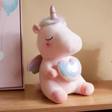 Imagem de Bicho Pelúcia Unicórnio Dormindo Fofinho Importado - Miaowa, Rosa 2