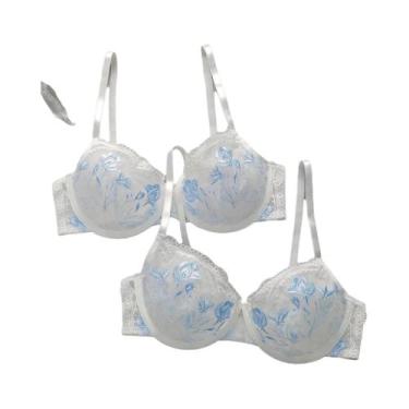 Imagem de Conjunto De Sutiã E Calcinha Branco De Tricô 3/4 Para Mulheres, Versão