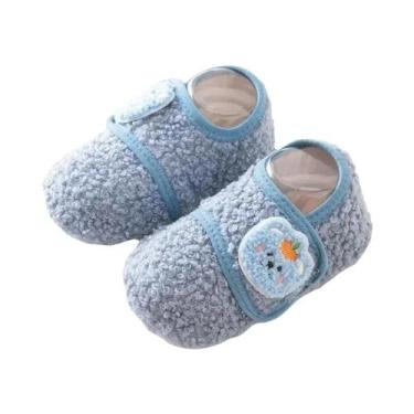 Imagem de Meias Antiderrapantes De Inverno Para Bebês Com Forro De Fleece E Sola