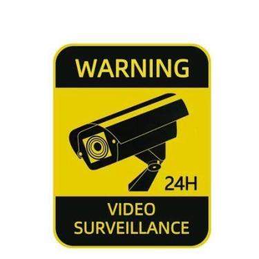 Imagem de Adesivo de vigilância por vídeo de aviso 10 unidades/lote de PVC de 10