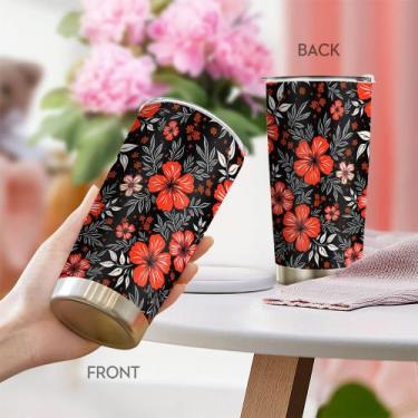 Imagem de Caneca de café Tumbler Oasisdream 600mL com estampa floral