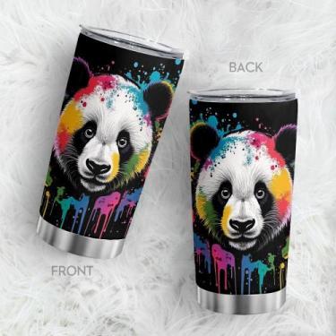 Imagem de Copo de viagem, caneca de café Oasisdream, 600 ml com estampa de panda