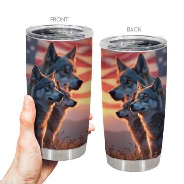 Imagem de Caneca de café Tumbler Oasisdream 600 ml com estampa de cachorro