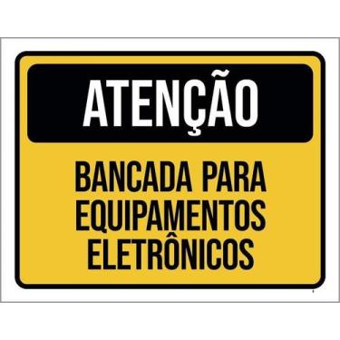 Imagem de Kit 10 Placa Acm Atenção Banca Equipamentos Eletrônicos18X23 - Sinaliz
