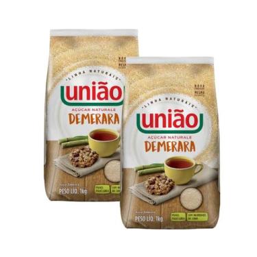 Imagem de Açúcar Demerara Naturale União 1kg Natural Menos Processado, 2 unidade