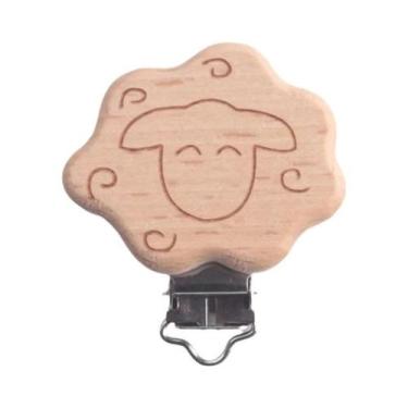 Imagem de Corrente De Chupeta De Madeira De Faia Natural, Mordedor De Bebê De Gr