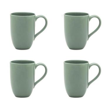 Imagem de Conjunto Com 4 Canecas De Cerâmica Flat 350Ml Verde Oxford