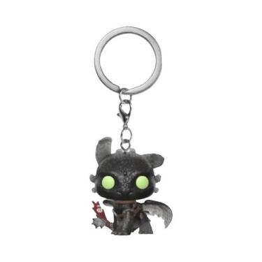 Imagem de Chaveiro De Bolso Dragão Negro Desdentado, Porta-Chaves, Figura De Açã