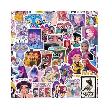 Imagem de Adesivos Impermeáveis KPop Demon Hunters 50 55 60 Peças Para Scrapbook