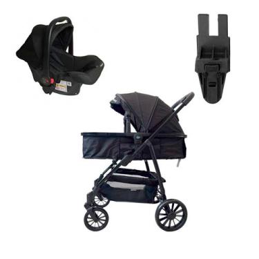 Imagem de Carrinho Bebê Move Duo Passear Bebê Conforto Nina Adaptador, Preto