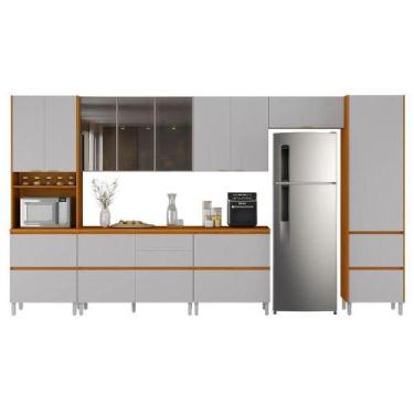 Imagem de Armário De Cozinha Completa 13 Portas 7 Gavetas Lais Madeirado/fendi M