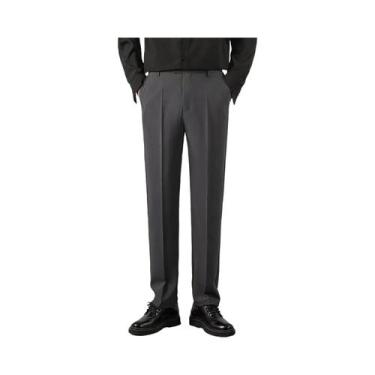 Imagem de Calças Casuais Slim Fit De Cor Sólida Para O Verão Masculino, Moda Clá