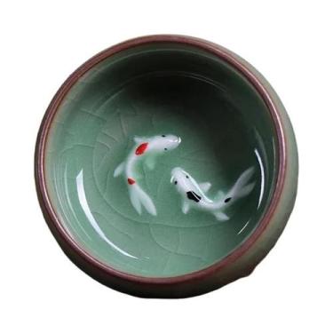 Imagem de Conjunto De Chá Chinês Com Xícaras De Porcelana Celadon Golden Fish 60