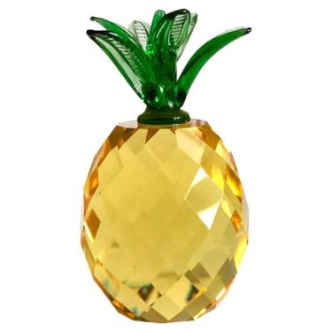 Imagem de Ornamento Decorativo Abacaxi em Cristal e Vidro para Peso de Papel e Enfeite de Mesa Feito à Mão Transparente