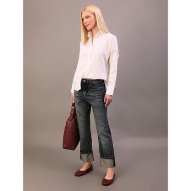 Imagem de Calça Jeans Straight Barras Dobradas-Feminino