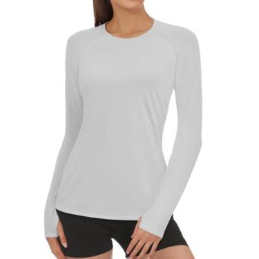 Imagem de Camiseta de Protección Solar AURUZA UPF50+ para Mujer Manga Larga Gris