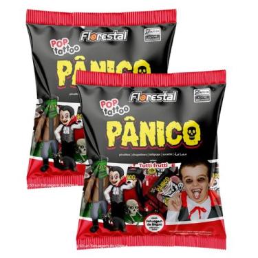 Imagem de Pirulito Tatuagem Pop Tattoo Pânico Halloween 400g - 2 Pcts