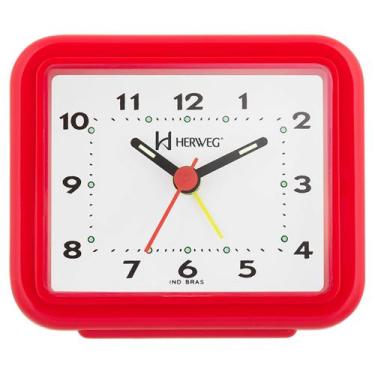 Imagem de Despertador Analógico Quartzo Herweg 2612 269 Vermelho Pantone